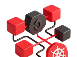 Кубы, соединённые со штурвалом Kubernetes
