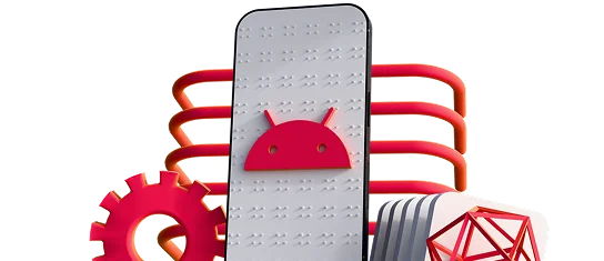 Смартфон с логотипом Android и шестерёнки