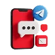 Иконка: смартфон с сообщениями и Telegram