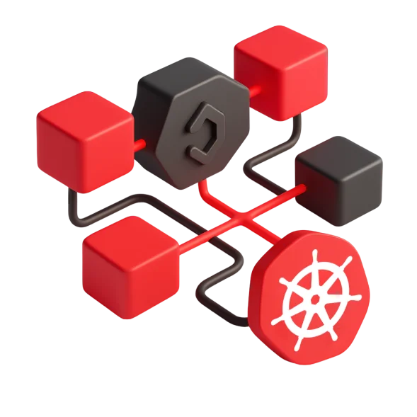 Кубы, соединённые со штурвалом Kubernetes