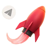 Ракета с логотипом Telegram