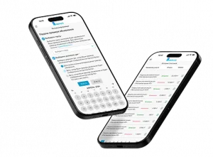 Два смартфона с экранами мобильного приложения Bamen