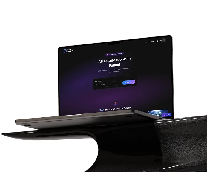 Ноутбук с сайтом Escape Navigator: подбор квестов
