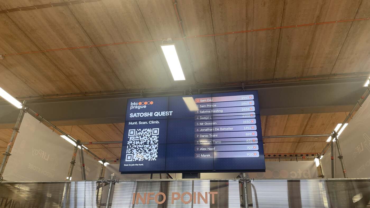 Таблица лидеров Satoshi Quest на BTC Prague 2026