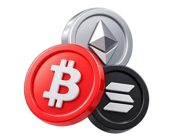 Монеты Bitcoin, Ethereum и Solana — CEX, DEX и P2P